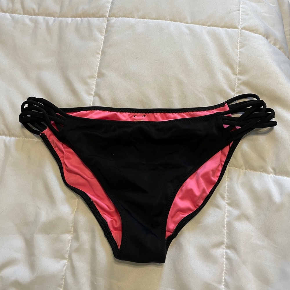 Black and pink bathing suit bottoms